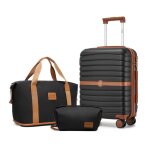 Kono set de 3 valises de voyage 55cm valise et 4 roulettes avec serrure tsa + pliable sac de voyage avec ...