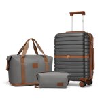 Kono set de 3 valises de voyage 55cm valise et 4 roulettes avec serrure tsa + pliable sac de voyage avec ...