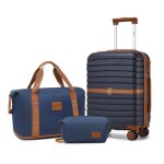 Kono set de 3 valises de voyage 55cm valise et 4 roulettes avec serrure tsa + pliable sac de voyage avec ...