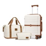 Kono set de 3 valises de voyage 55cm valise et 4 roulettes avec serrure tsa + pliable sac de voyage avec ...