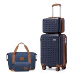 Kono set de 4 valise de voyage 55x38x24cm avec portable vanity case + pliable sac de voyage avec trousse ...