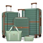 Kono set de 5 valises de voyage (55 + 66 + 76 cm)  4 roulettes avec serrure tsa + pliable sac de voyage ...