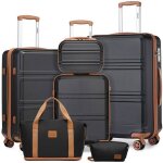 Kono set de 6 valises de voyage rigide bagage cabine (24 / 51 / 65 / 75cm) avec serrure tsa + vanity ... Kono set de 6 valises de voyage rigide bagage cabine (24 / 51 / 65 / 75cm) avec serrure tsa + vanity ...
