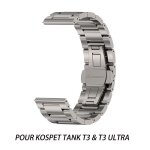 Kospet 22mm bracelet en acier bracelet en métal pour t3 et t3 ultra montre connectée homme (argent) Kospet 22mm bracelet en acier bracelet en métal pour t3 et t3 ultra montre connectée homme (argent)