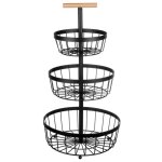 Corbeille � fruits 3 niveaux - brunbeste - mod. 3437 - m�tal noir - � 29 cm - h 55 cm
