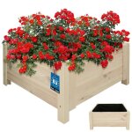 Kotarbau jardini�re en bois pour lext�rieur - longueur : 60 cm - largeur : 60 cm - blanc - pour terrasse ...