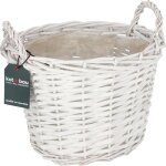 Kotarbau panier en osier avec anses blanc diam�tre : 310 x 240 mm
