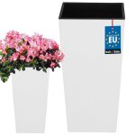 Kotarbau pot de fleurs 170x170x325 mm carré avec pot intérieur blanc mat Kotarbau pot de fleurs 170x170x325 mm carré avec pot intérieur blanc mat