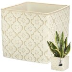 Kotarbau pot de fleurs carr� en c�ramique - style vintage - cr�me - 13 x 13 cm - hauteur : 13 cm - 13 ...