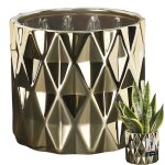 Kotarbau pot de fleurs en cramique maill dor forme cylindrique diamtre intrieur : 120 mm