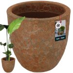 Kotarbau pot de fleurs en céramique marron h 34 cm Ø 37 cm émaillé résistant au gel salon intérieur et ... Kotarbau pot de fleurs en céramique marron h 34 cm Ø 37 cm émaillé résistant au gel salon intérieur et ...