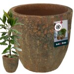 Kotarbau pot de fleurs en c�ramique marron h 46 cm 46 cm �maill� salon int�rieur et ext�rieur r�sistant ...