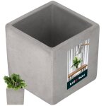 Kotarbau pot de fleurs gris cache - pot 20 x 20 cm pour fleurs et plantes en b�ton d�coratif carr� pour ...
