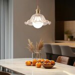 Kuangfushang suspension luminaire en verre fleurs e27 lustre vintage industrielle suspendue cuisine 1pcs ...