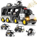 Kukufun camion police 5 en 1 jouet enfants - cadeau anniversaire 3 + ans