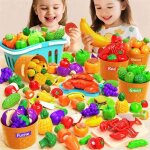 Kukufun jouet de coupe de fruits d�nette fruits 42 pcs jeu de cuisine cr�atif pour enfants cadeaux d?anniversa ...