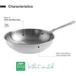 Lacor 44428 pole  frire en acier inoxydable 18 / 10 diamtre 28 cm sauteuse sans antiadhsive sarten ...