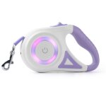 Laisse automatique pour chien - 5 m - enrouleur extensible - avec lampe led et lumire colore - pour ...