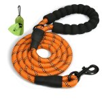 Laisse chien corde laisse pour chien en nylon avec poign�e rembourr�e douce et des fils r�fl�chissants ...