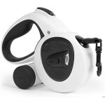 Laisse chien enrouleur 5m 4 en 1 avec lumire led et distributeur sac  crotte pour chiens petits moyens ...