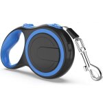 Laisse chien enrouleur - cuneary - 8m - r�tractable - frein � une main - bleu