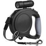 Laisse de chien rtractable laisse pour chien enrouleur ruban solide en nylon 5 m avec lampe de poche