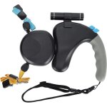 Laisse double enrouleur 3m pour deux chiens - avec lumière led - verrouillable à double tête - pour chiens ... Laisse double enrouleur 3m pour deux chiens - avec lumière led - verrouillable à double tête - pour chiens ...
