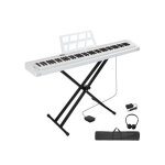 Lalaho - piano numérique 88 touches avec casque standavec fonction midi et bluetooth - blanc + noir Lalaho - piano numérique 88 touches avec casque standavec fonction midi et bluetooth - blanc + noir