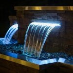 Lame deau cascade en acrylique largeur 90cm / avec leds intégrées / télécommande et coffret transformateur ... Lame deau cascade en acrylique largeur 90cm / avec leds intégrées / télécommande et coffret transformateur ...