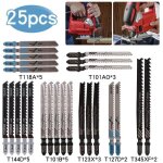 Lames de scie sauteuse - bosch - lot de 25 - mtal bois plastique - inclus bote de rangement