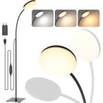 Lampadaire [3 couleurs & 10 luminosits] liseuse led fine sur pied lampadaire flexible rglable par variateur ...