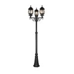 Lampadaire 3xe27 max. 60w ip44 fonte daluminium noir mat - trio - elvo