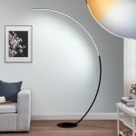 Lampadaire � arc moderne 165 cm avec t�l�commande - noir gradable led � variation de couleurs ? �clairage ...