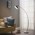 Lampadaire arco mtal arc lampe de salon sur pied arc intrieur chrome teamson home vn - l00024 - eu