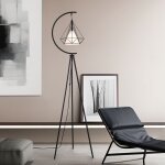 Lampadaire austell e27 noir blanc