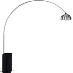Lampadaire avec base en marbre - lampe de salon - arc noir