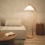 Lampadaire bois luanda blanc