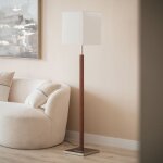 Lampadaire bois et m�tal lizza blanc