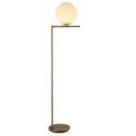 Lampadaire boule en verre blanc d30cm en métal doré molly - e27 style nordique moderne pour salon et ... Lampadaire boule en verre blanc d30cm en métal doré molly - e27 style nordique moderne pour salon et ...