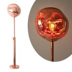 Lampadaire design magama ? hauteur rglable globe en acrylique effet magma mtallis e27 finition cuivre ...