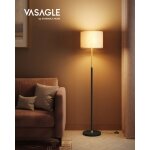 Lampadaire hauteur r�glable de 140 � 170 cm style moderne interrupteur � pied abat - jour en tissu douille ...