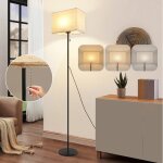 Lampadaire homefire salon lampadaire vintage : lampadaire avec lampe led dimmable 134cm lampadaire abat ...