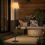 Lampadaire de jardin solaire extrieur lampe de pied sans fil usb rechargeable 4000mah tlcommande dimmable ...