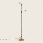 Lampadaire avec led de lecture métal et verre ussel doré Lampadaire avec led de lecture métal et verre ussel doré
