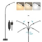 Lampadaire led salon moderne sur pied - 3 hauteurs 3 tons & 10 niveaux lumire cou orientable 360 pour ...