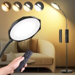 Lampadaire led sur pied 18w 1800lm dimmable lampadaire liseuse avec télécommande pour salon chambre bureau ... Lampadaire led sur pied 18w 1800lm dimmable lampadaire liseuse avec télécommande pour salon chambre bureau ...