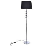 Lampadaire moderne � 4 boules - vidaxl - noir - 380x380x1560 mm - interrupteur marche / arr�t - ampoule ...