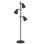 Lampadaire moderne en mtal gris et dor avec 3 spots