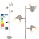 Lampadaire moderne salon 3 ampoules a19 e27 costway - interrupteur ind�pendant - abat - jours r�glables ...