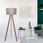 Lampadaire newport hauteur 140 cm e27 effet bois gris